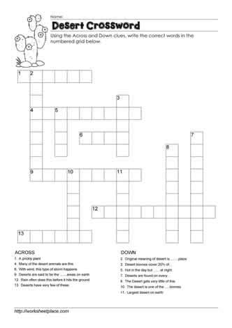 desert crossword clue